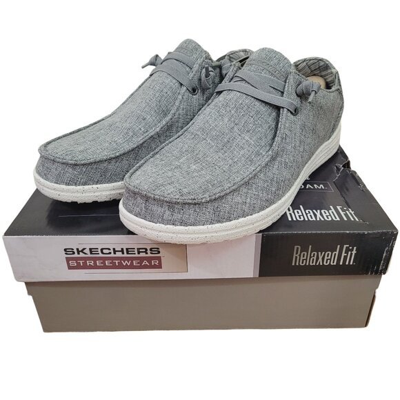 New Men's Skechers XWIDE Slip-ins Relaxed Fit Melson - Chad Grey Casual Shoes - Picture 1 of 8